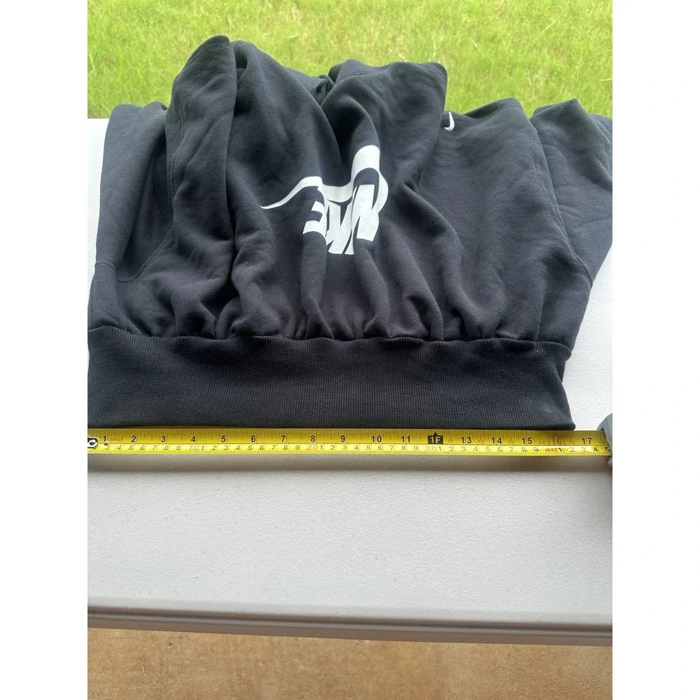 NIKE  Oversized Cropped French Terry Pullover Hoodie Black Size Large